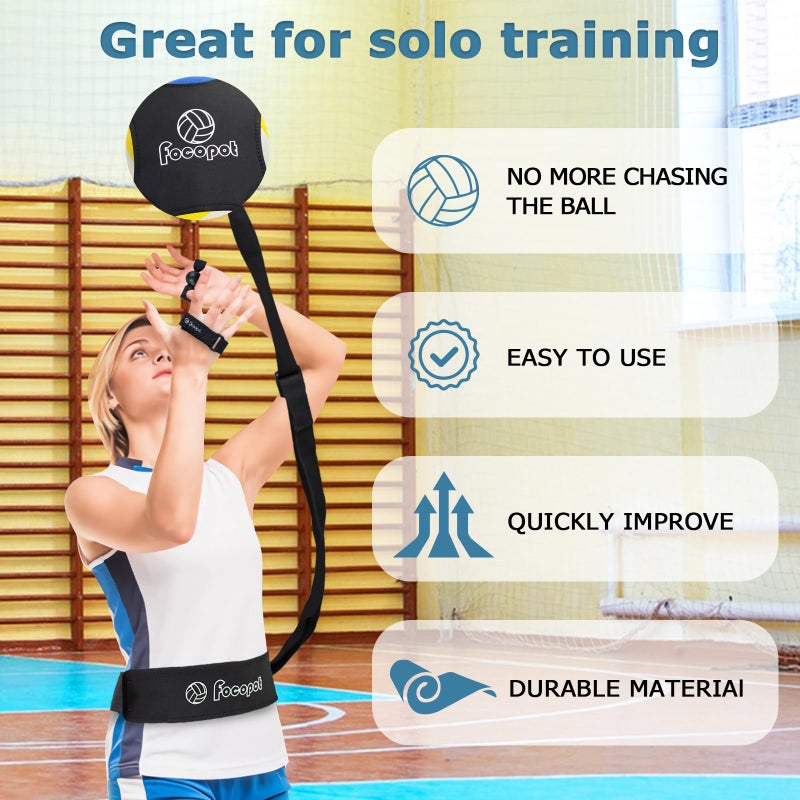 focopot Volleyball Training Equipment Aid Solo Volleyball Trainer to Practice Serve  Spike  Set and Pass Perfect Volleyball Trainer Gift for Beginners & Pro - Image 5